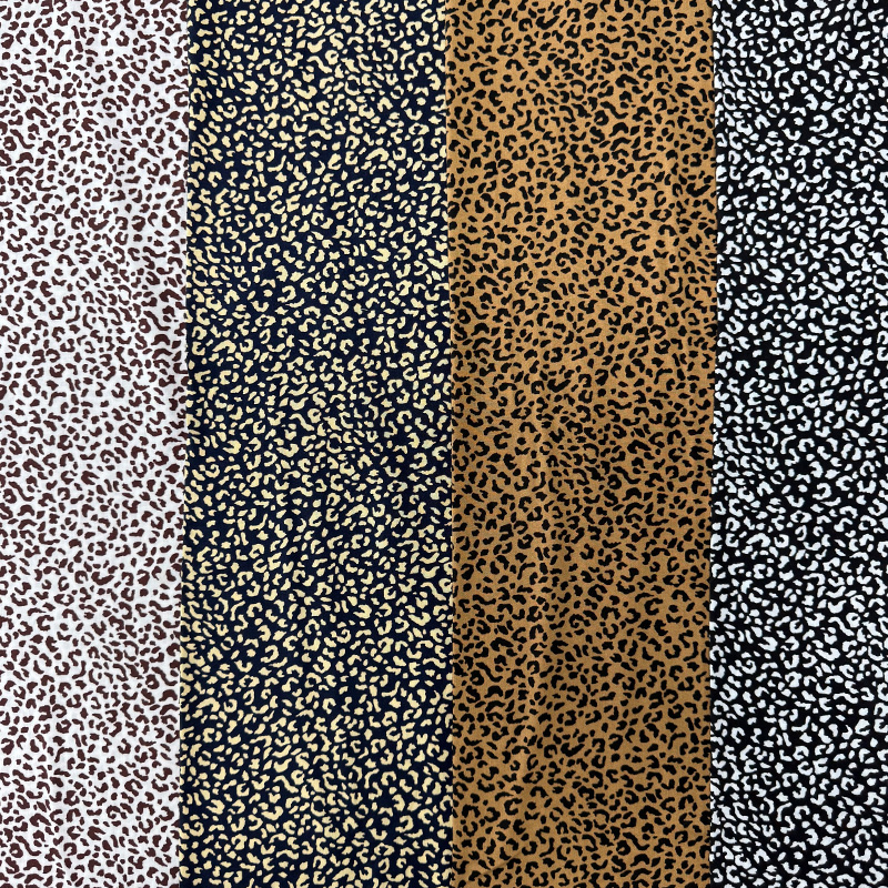 45S bedrukte rayonstof – kleine luipaardprint